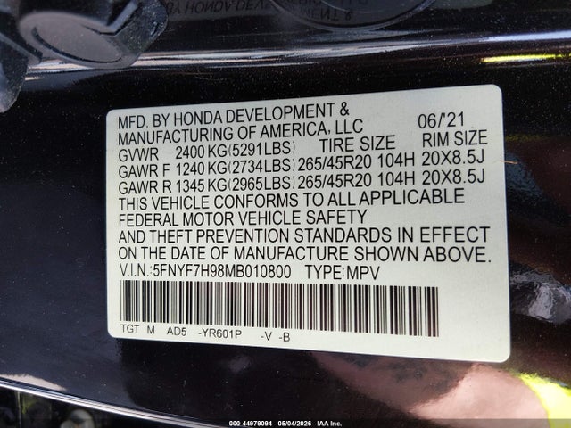 Honda Passport 2wd Touring