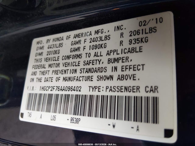 Honda Accord 2.4 Ex
