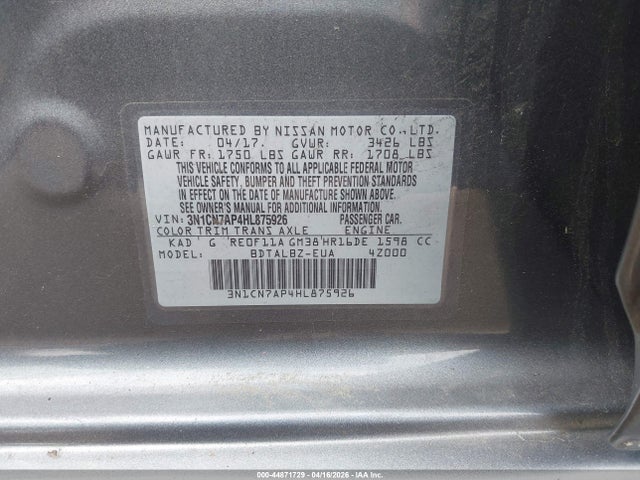 Nissan Versa 1.6 Sv