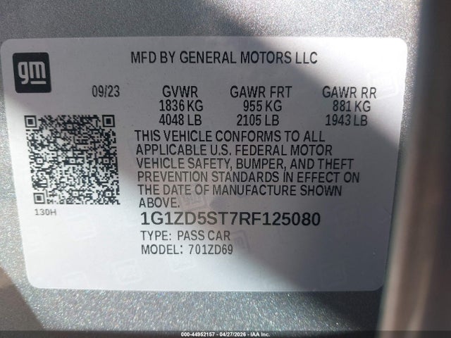 Chevrolet Malibu Fwd 1lt