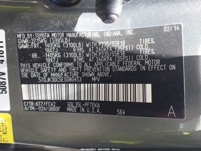 Toyota Sienna Le 7 Passenger