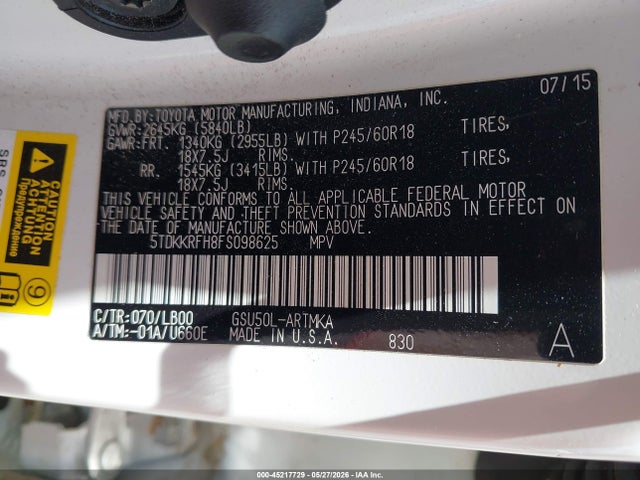 Toyota Highlander Xle V6