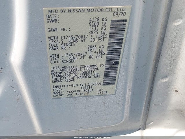 Nissan Nv Sv Standard Roof V6