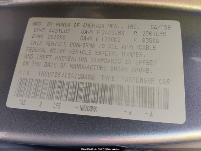 Honda Accord 2.4 Ex