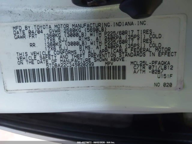 Toyota Sienna Xle
