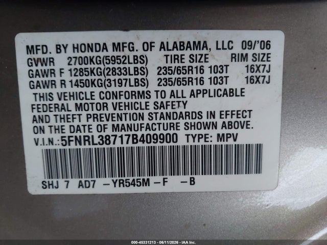 Honda Odyssey Ex-l