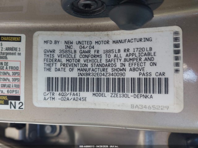 Toyota Corolla Le