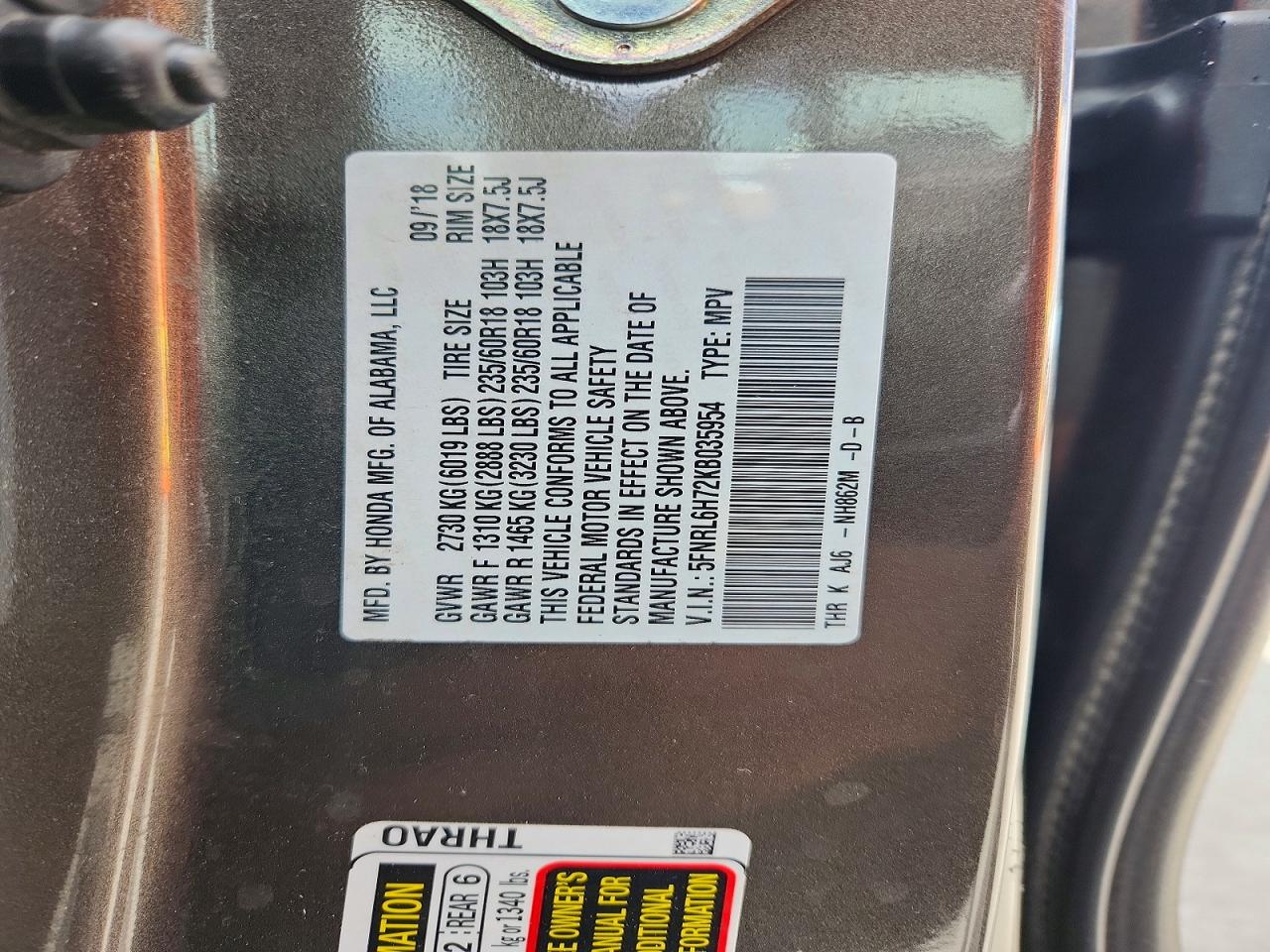 Honda Odyssey Exl