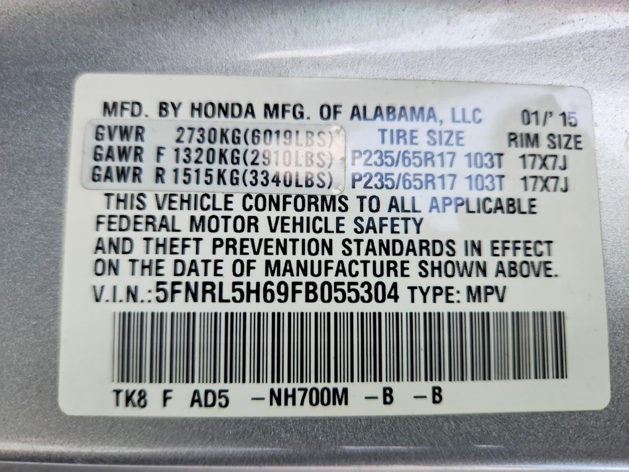 Honda Odyssey Exl