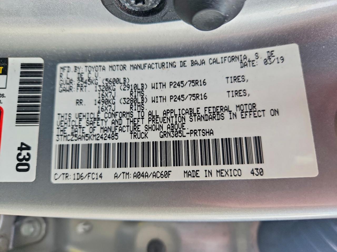 Toyota Tacoma Sr5 V6
