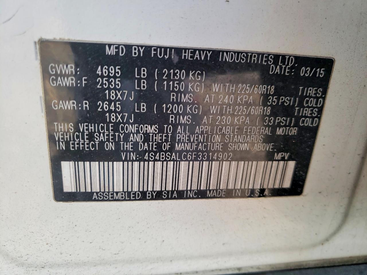 Subaru Outback 2.5i Limited