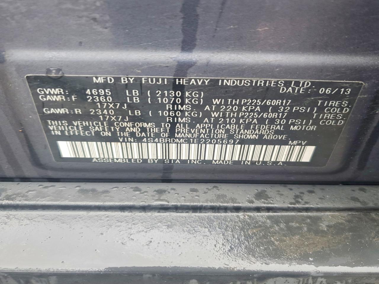 Subaru Outback 3.6r Limited