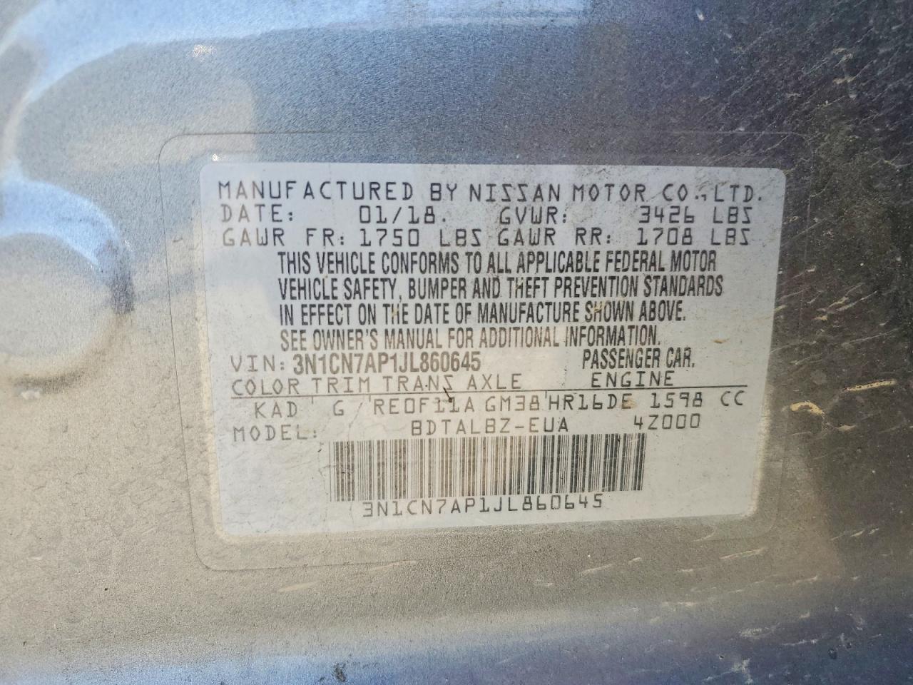 Nissan Versa Sv
