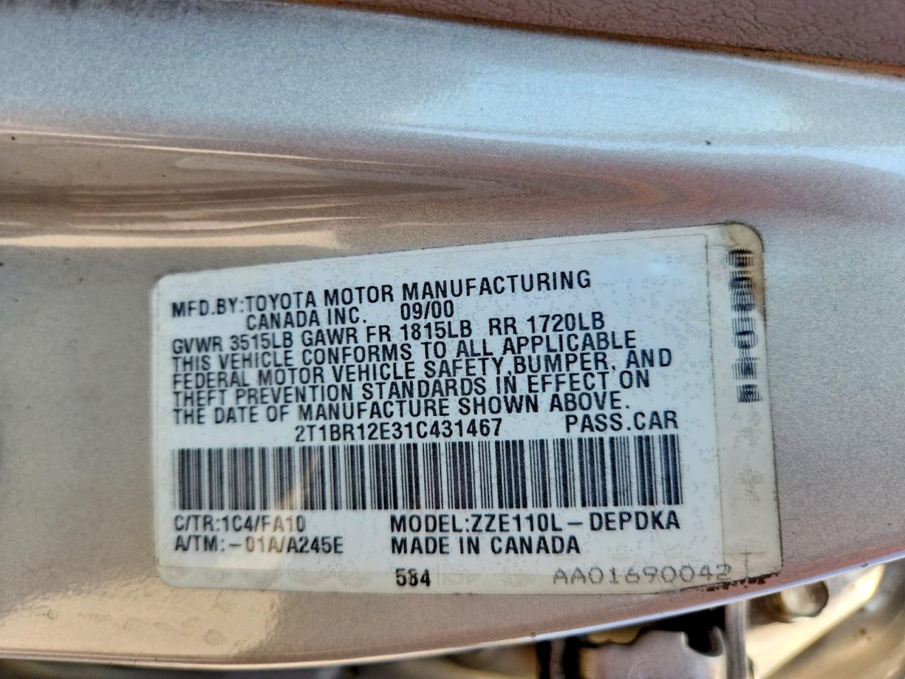 Toyota Corolla Le