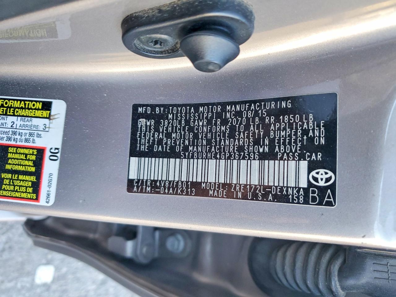 Toyota Corolla Le Plus