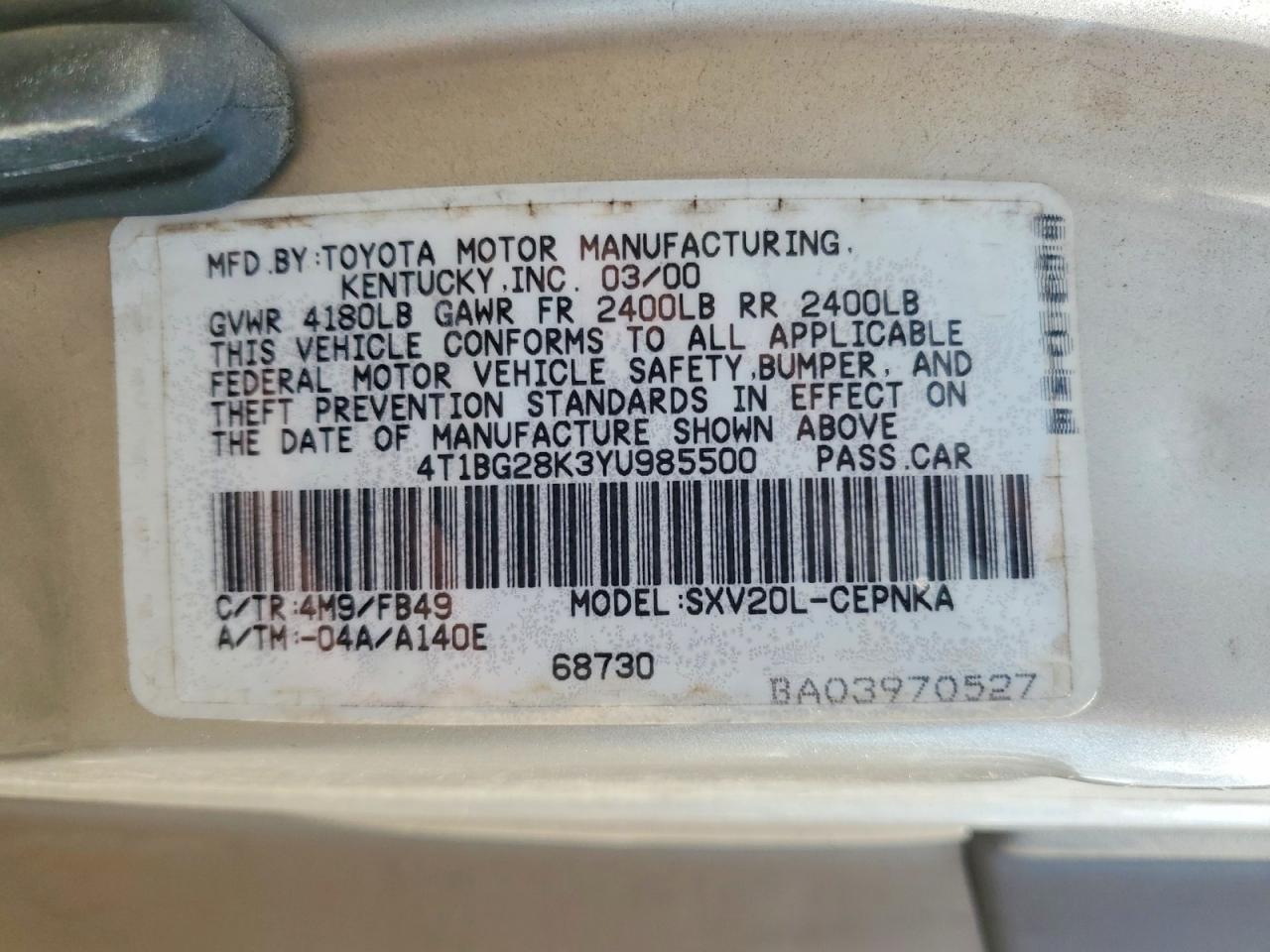 Toyota Camry Le