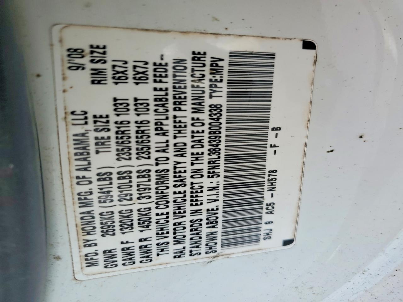 Honda Odyssey Ex