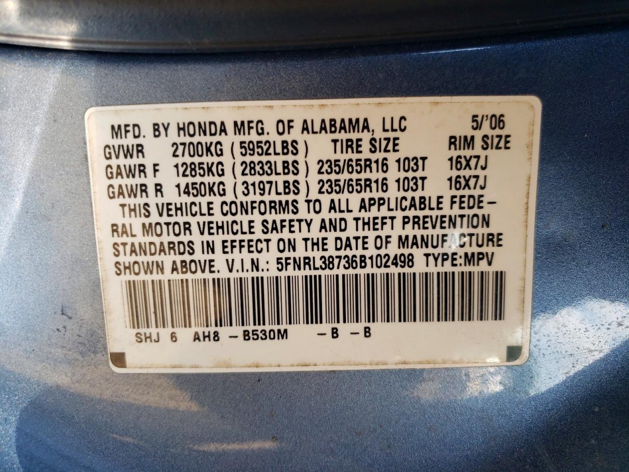 Honda Odyssey Exl