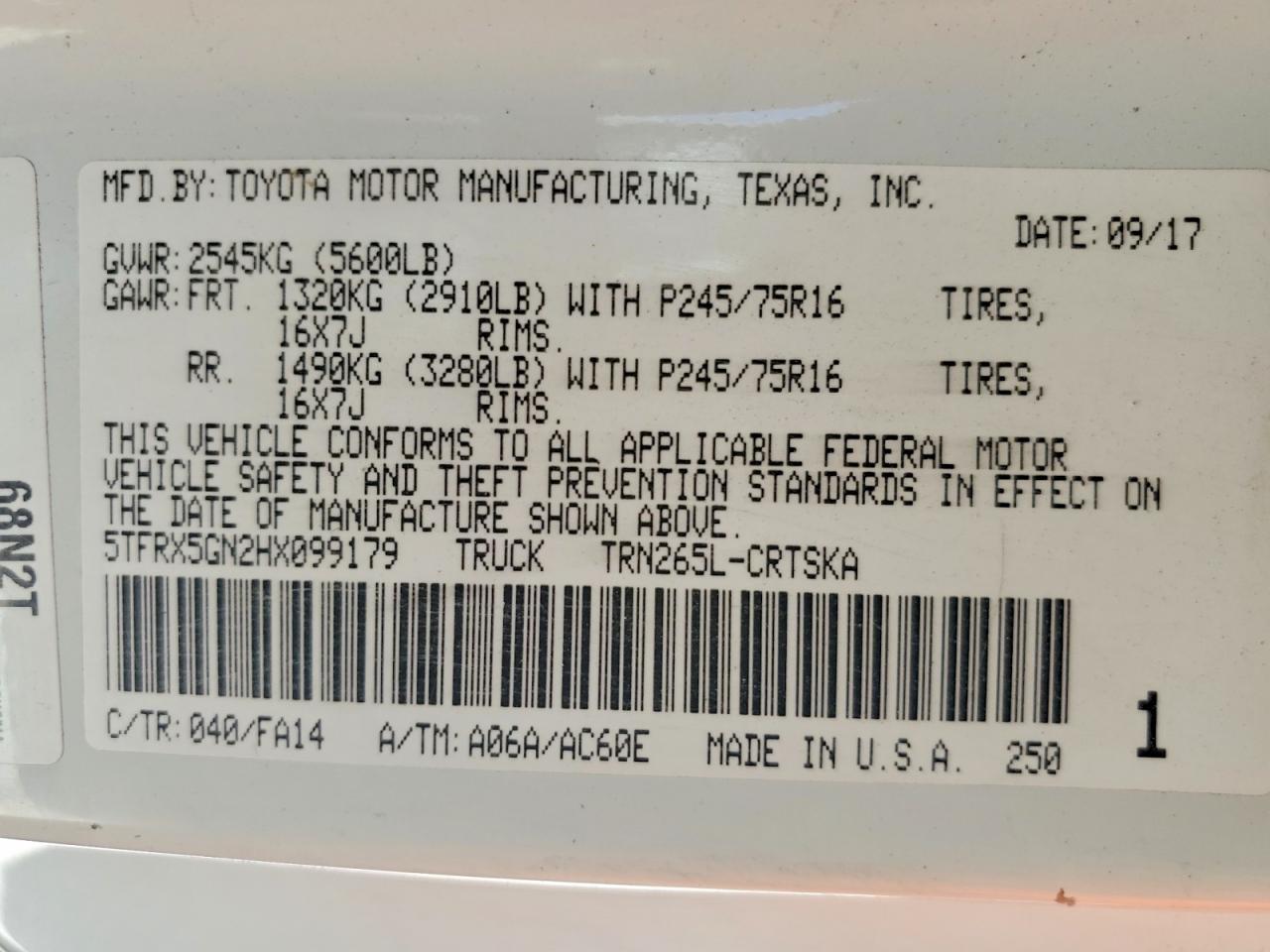 Toyota Tacoma Sr