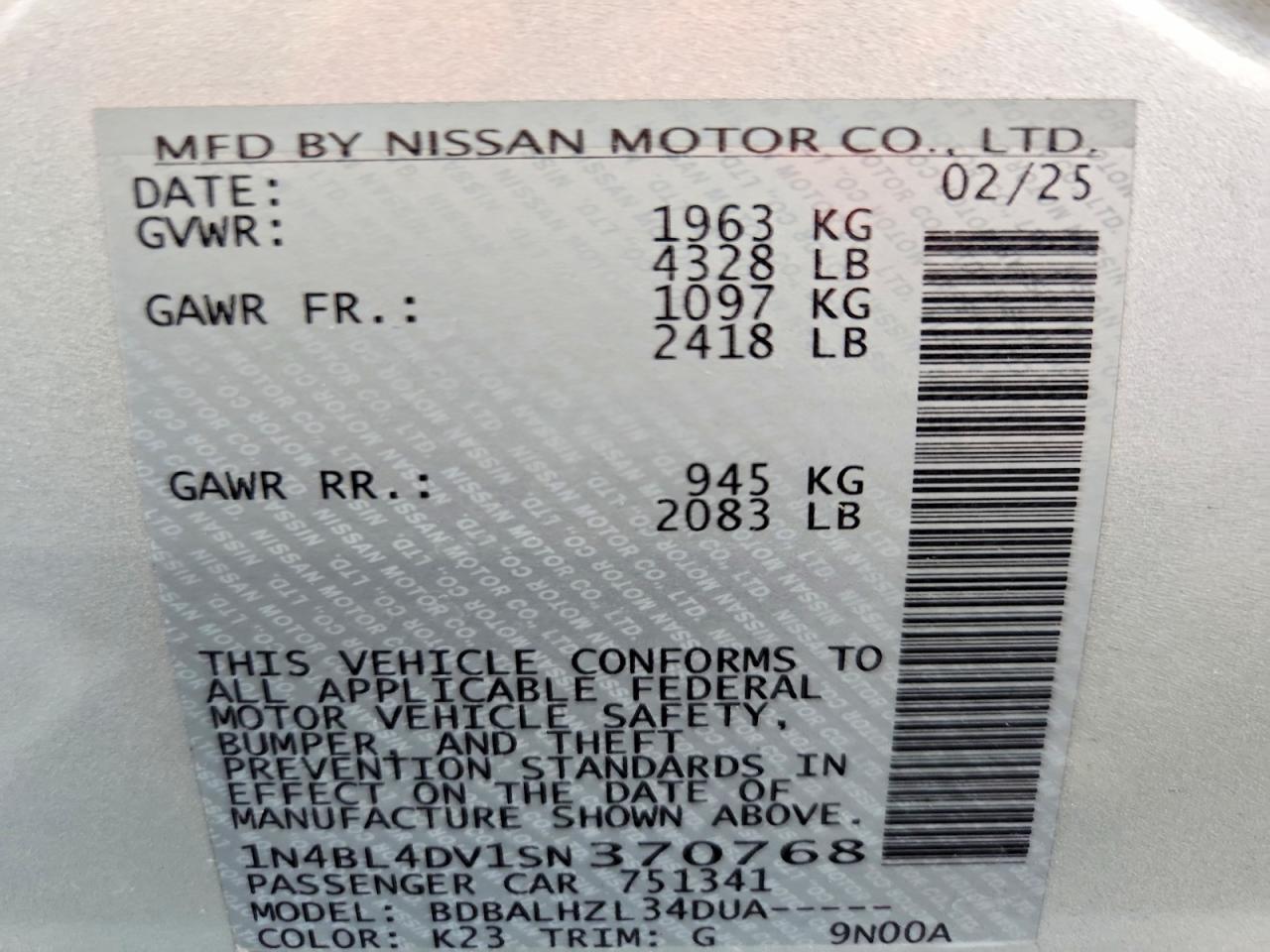 Nissan Altima Sv