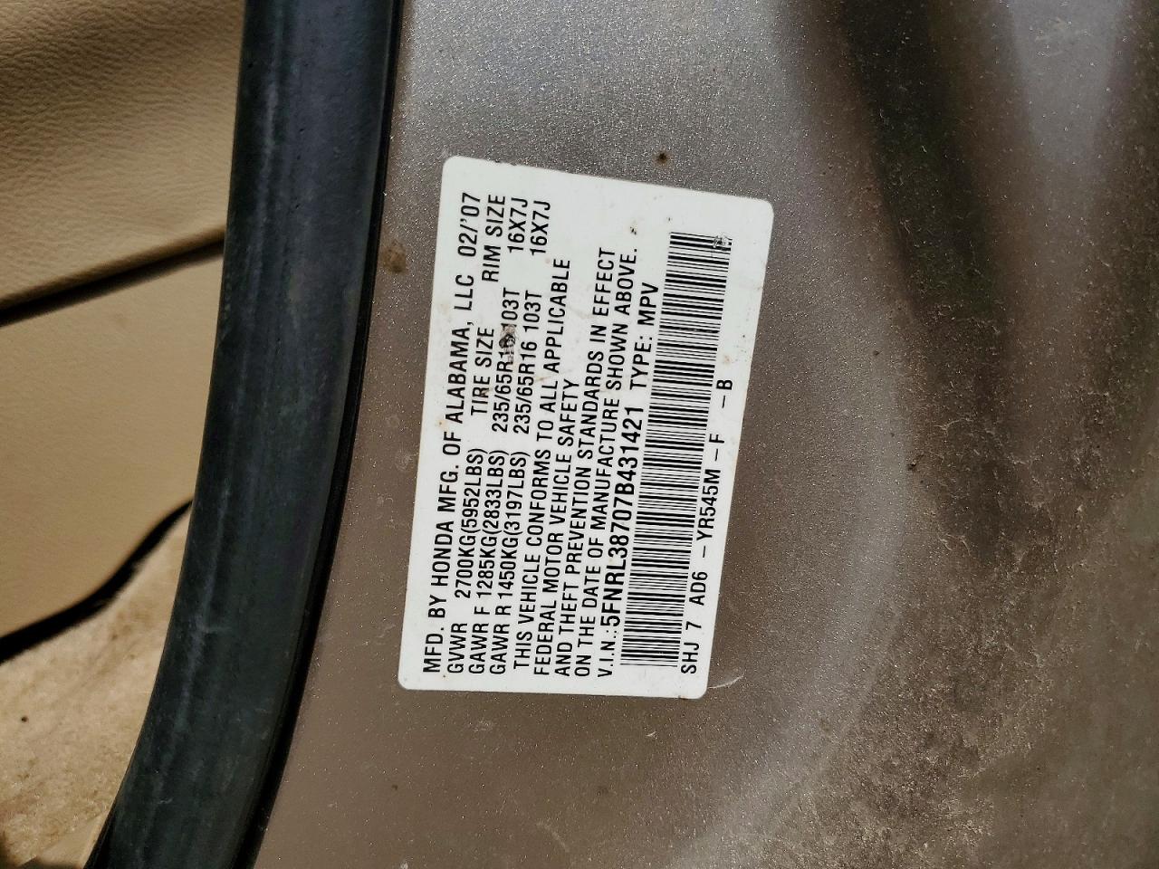 Honda Odyssey Exl