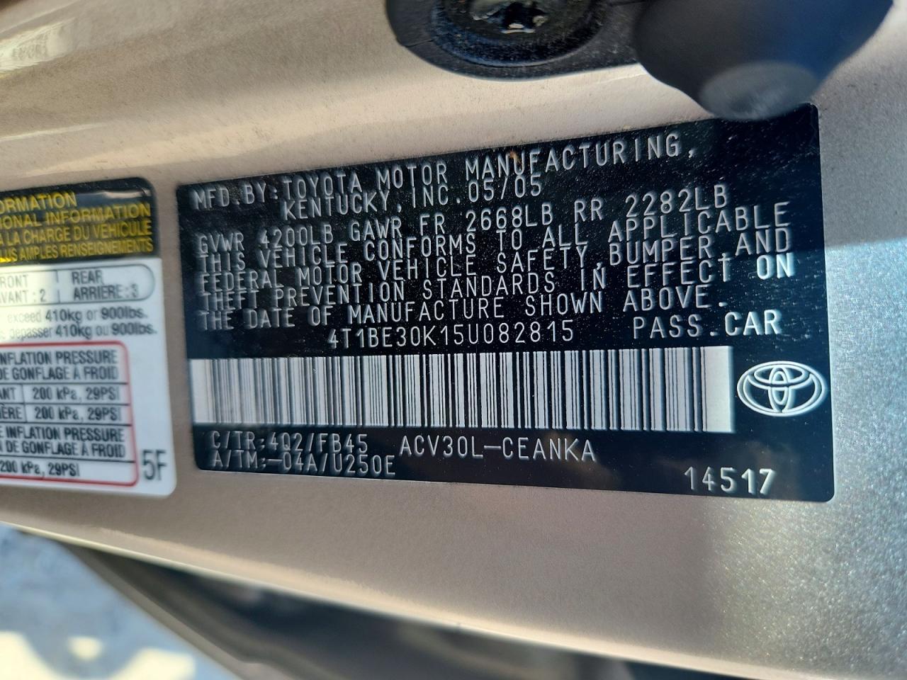 Toyota Camry Le