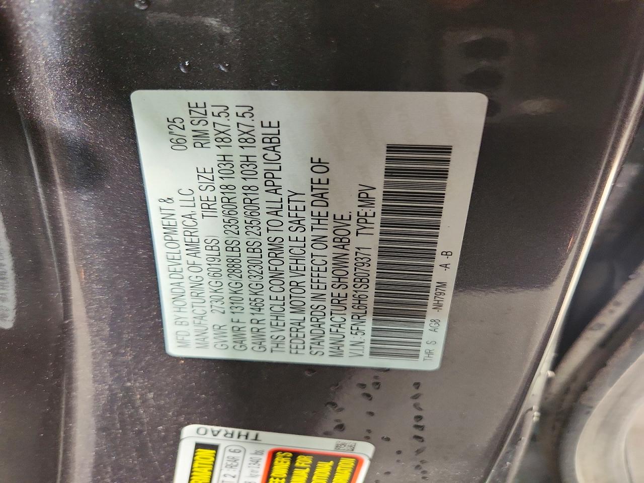 Honda Odyssey Exl
