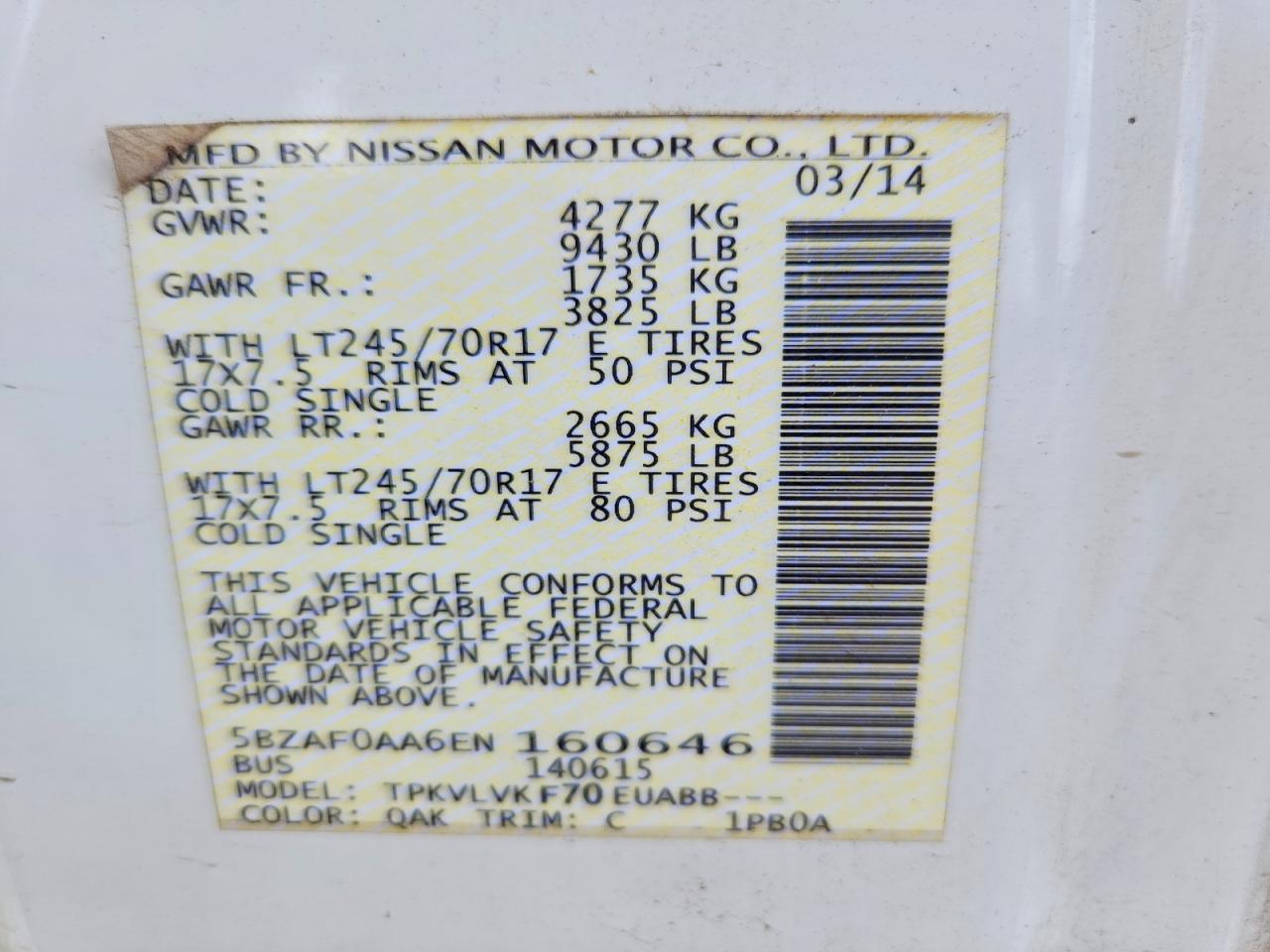 Nissan Nv 3500 Hd S