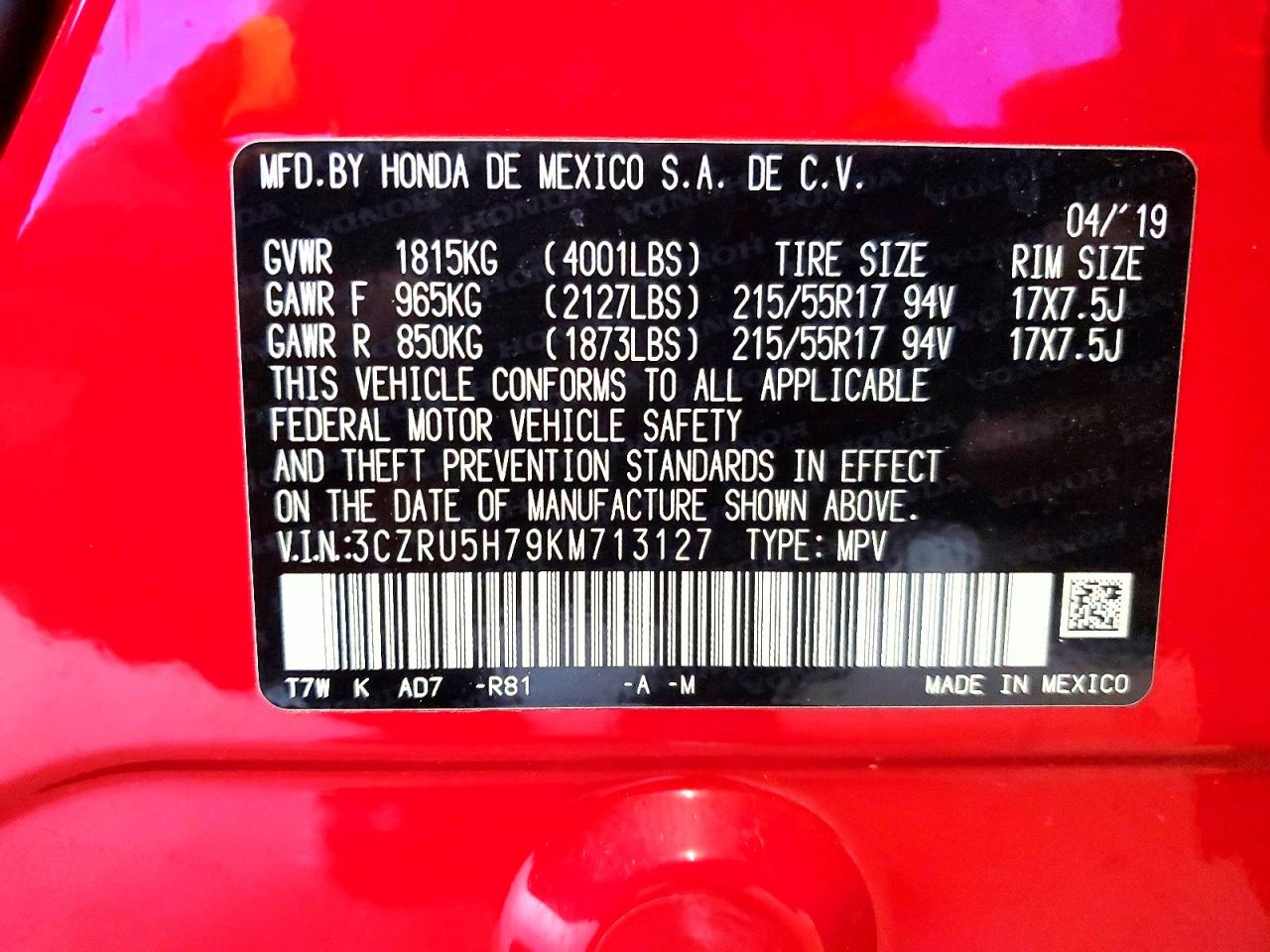 Honda HR-V Exl