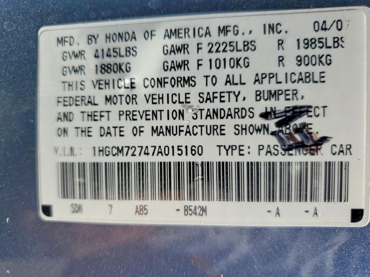 Honda Accord Ex