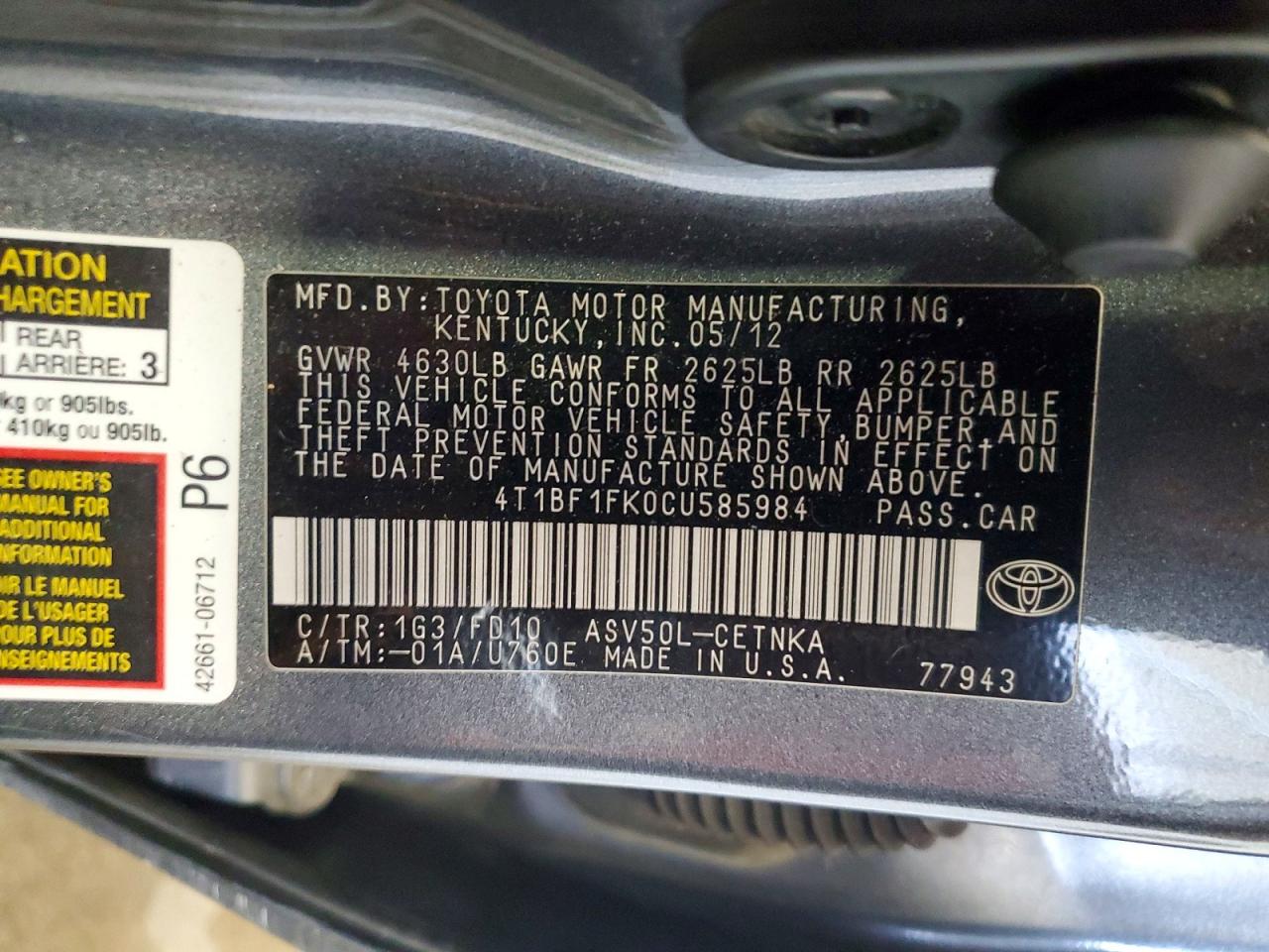 Toyota Camry Le