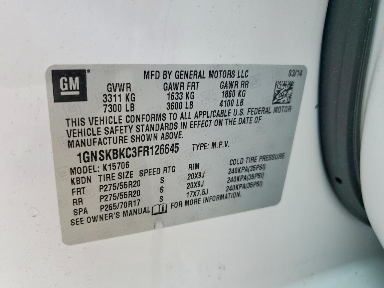 Chevrolet Tahoe K1500 Lt