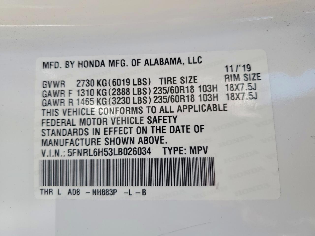 Honda Odyssey Ex