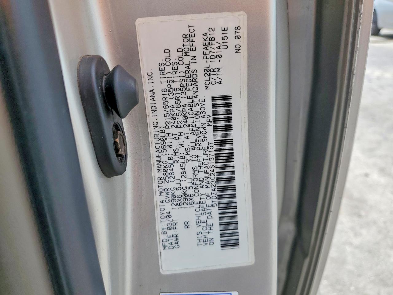 Toyota Sienna Le 7 Passenger