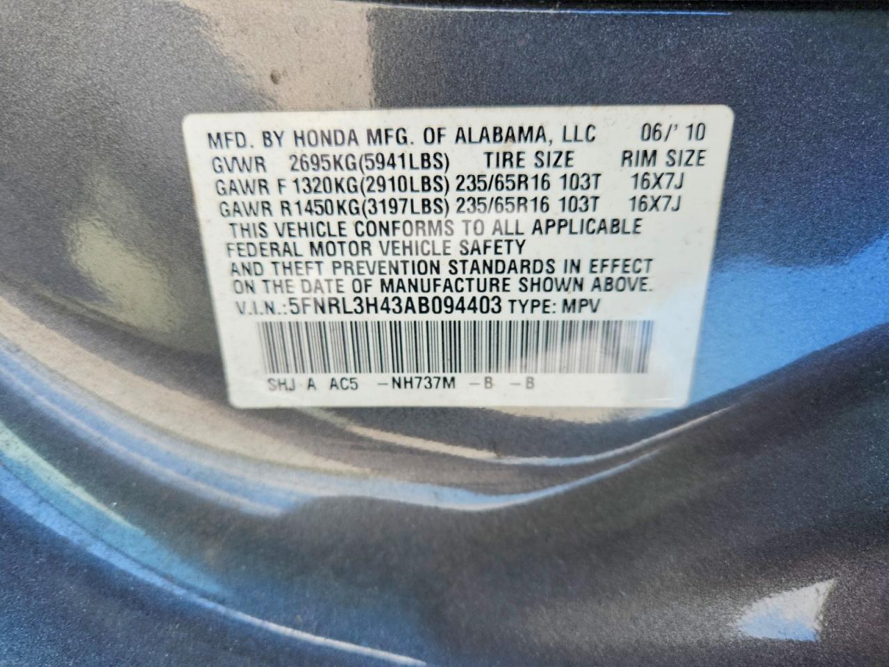 Honda Odyssey Ex