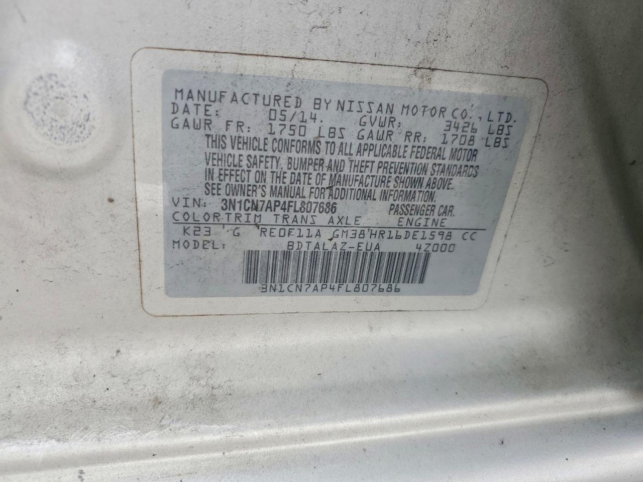 Nissan Versa 1.6 S Plus