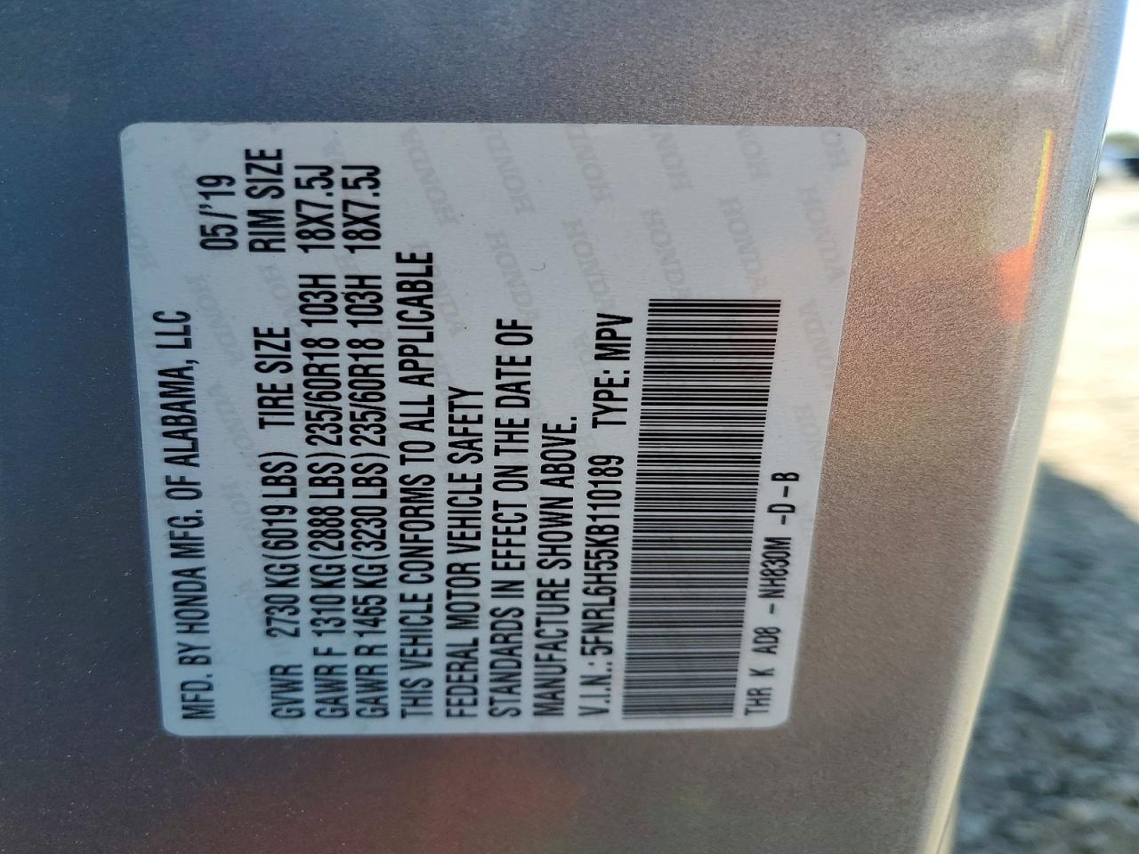 Honda Odyssey Ex