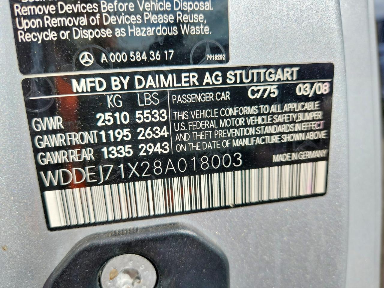 Mercedes-Benz C-Class 550