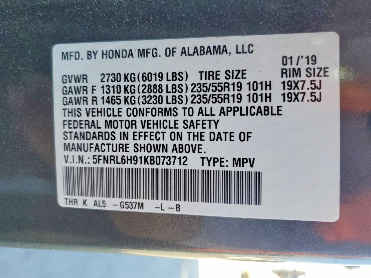 Honda Odyssey Elite