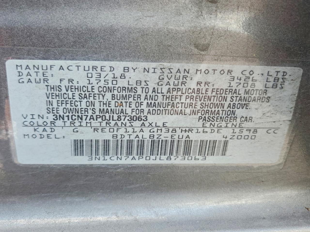 Nissan Versa Sv