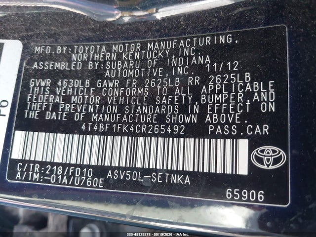 Toyota Camry Le