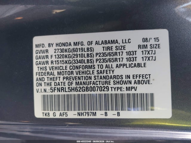 Honda Odyssey Ex-l