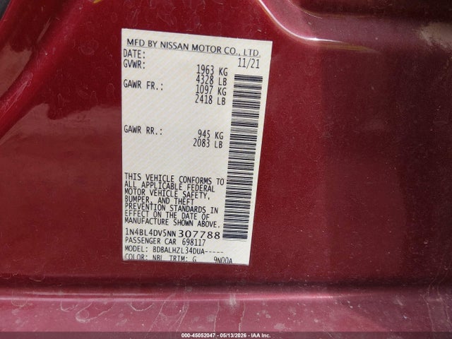 Nissan Altima Sv Fwd