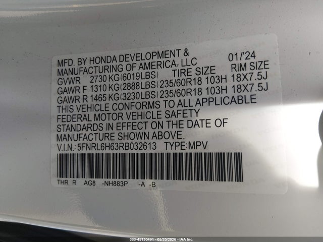 Honda Odyssey Ex-l