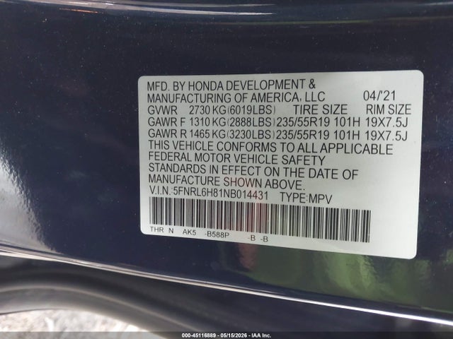 Honda Odyssey Touring