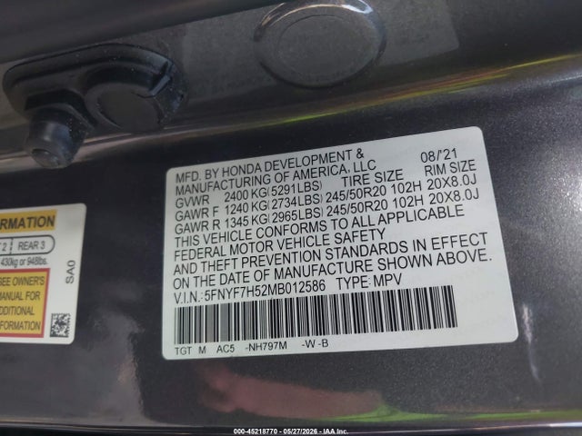 Honda Passport 2wd Ex-l