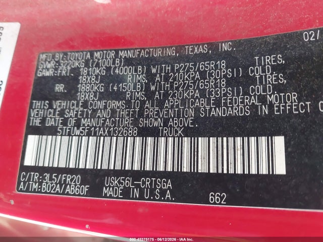 Toyota Tundra Grade 5.7l V8