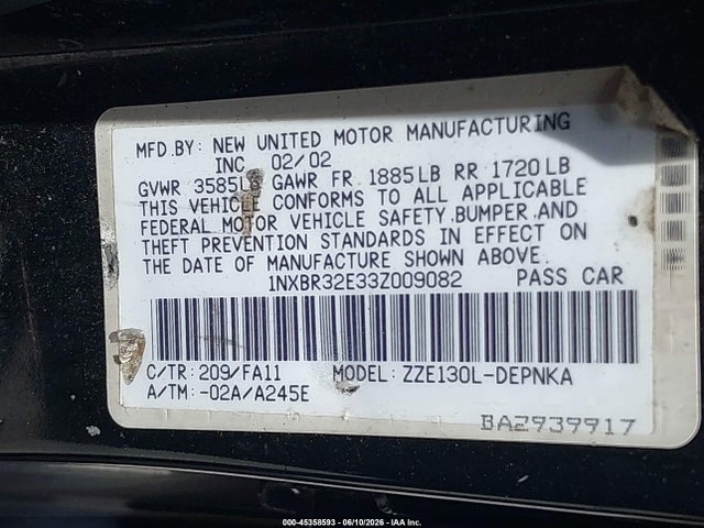 Toyota Corolla Le