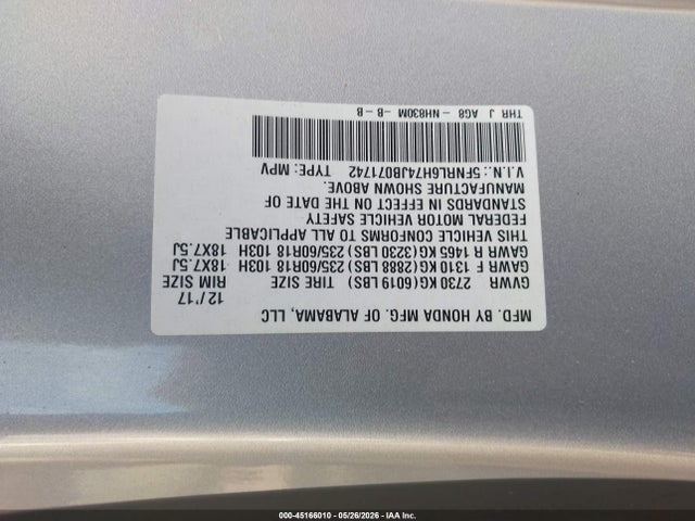 Honda Odyssey Ex-l