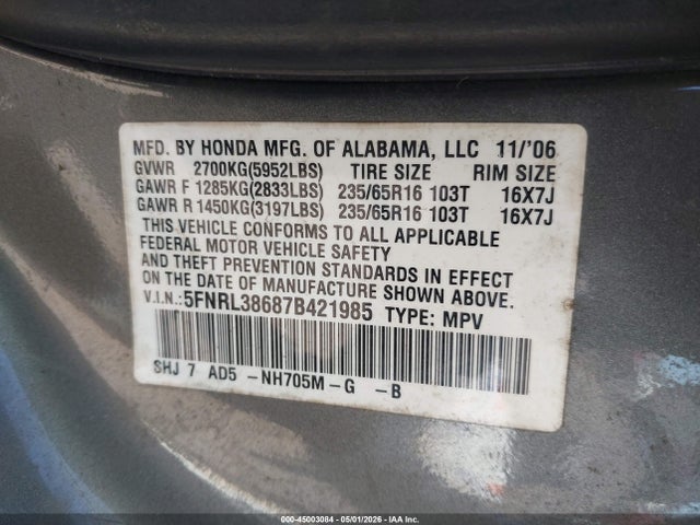 Honda Odyssey Ex-l